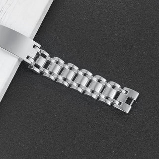 Stainless Steel Curved Glue Red Bracelet