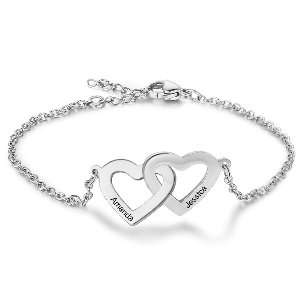 Personalized Stainless Steel Heart Bracelet