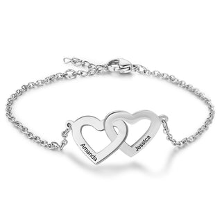 Personalized Stainless Steel Heart Bracelet