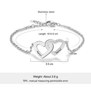 Personalized Stainless Steel Heart Bracelet