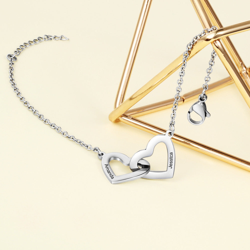 Personalized Stainless Steel Heart Bracelet