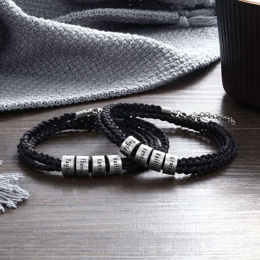 Custom Stainless Steel Leather Bracelet
