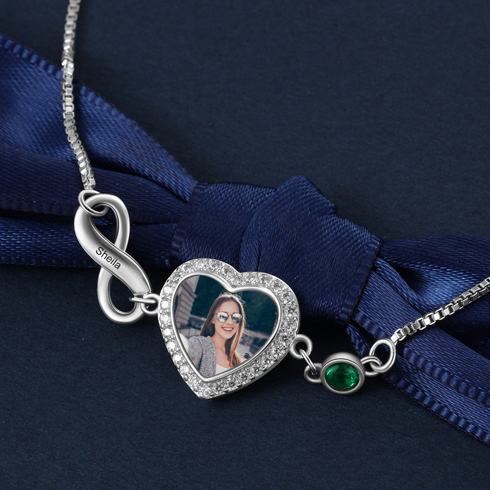 Copper Photo Bracelet with Names