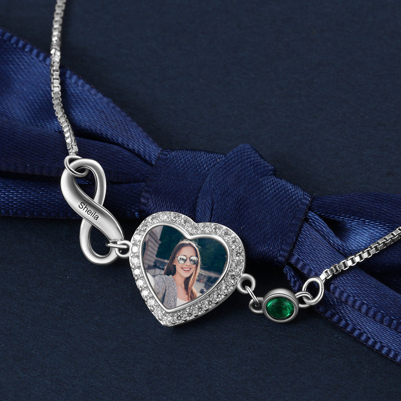 Copper Photo Bracelet with Names