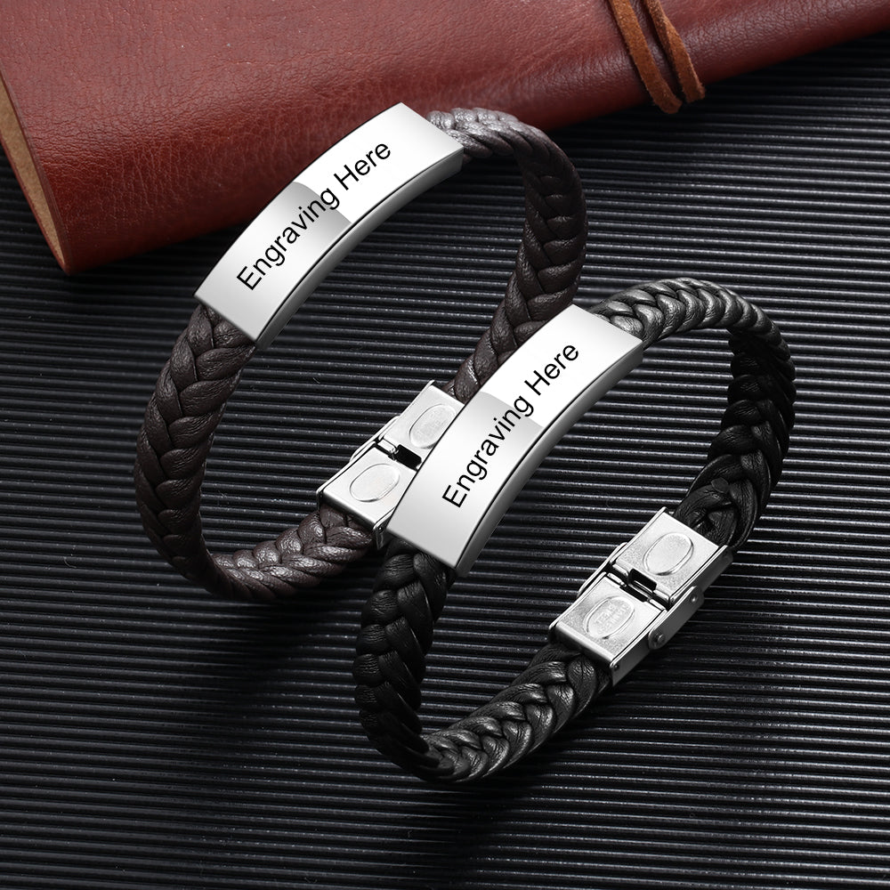 Engraved Stainless Steel Bracelet