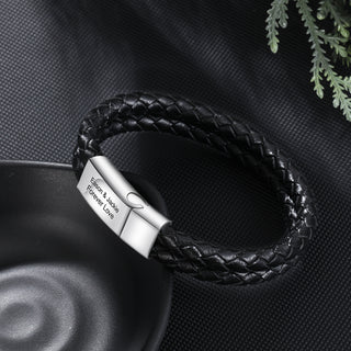 Stainless Steel Leather Bracelet