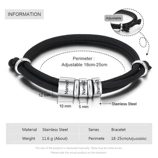 Custom Stainless Steel Leather Bracelet