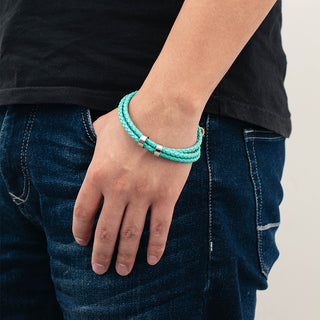 Leather bead bracelet Custom Length Color