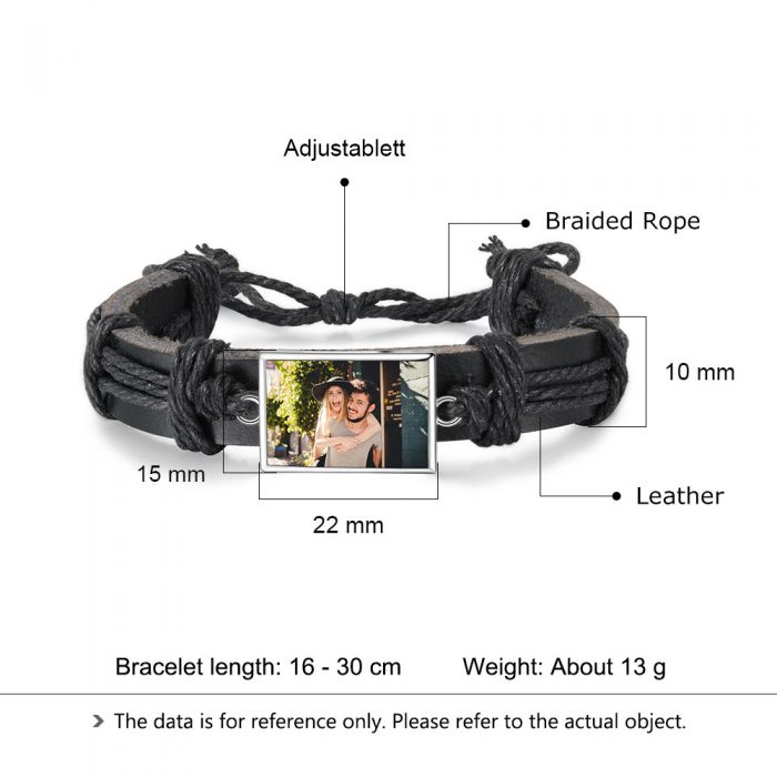 Personalized Braid Rope Photo Bracelet