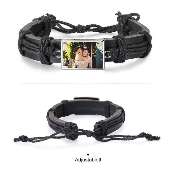 Personalized Braid Rope Photo Bracelet