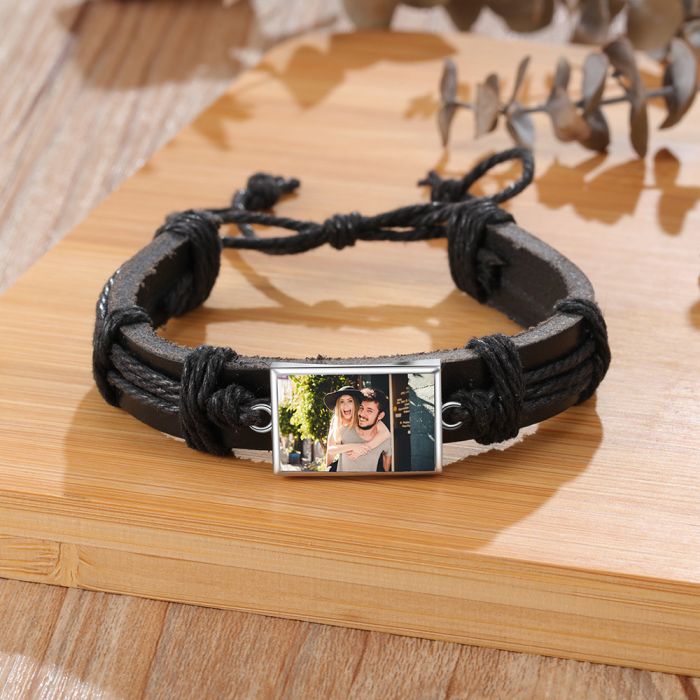 Personalized Braid Rope Photo Bracelet