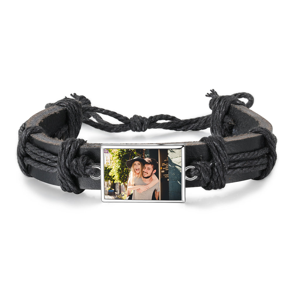 Personalized Braid Rope Photo Bracelet