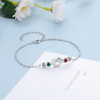 Birthstone Rhodium Plated Bracelet