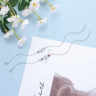 Birthstone Rhodium Plated Bracelet