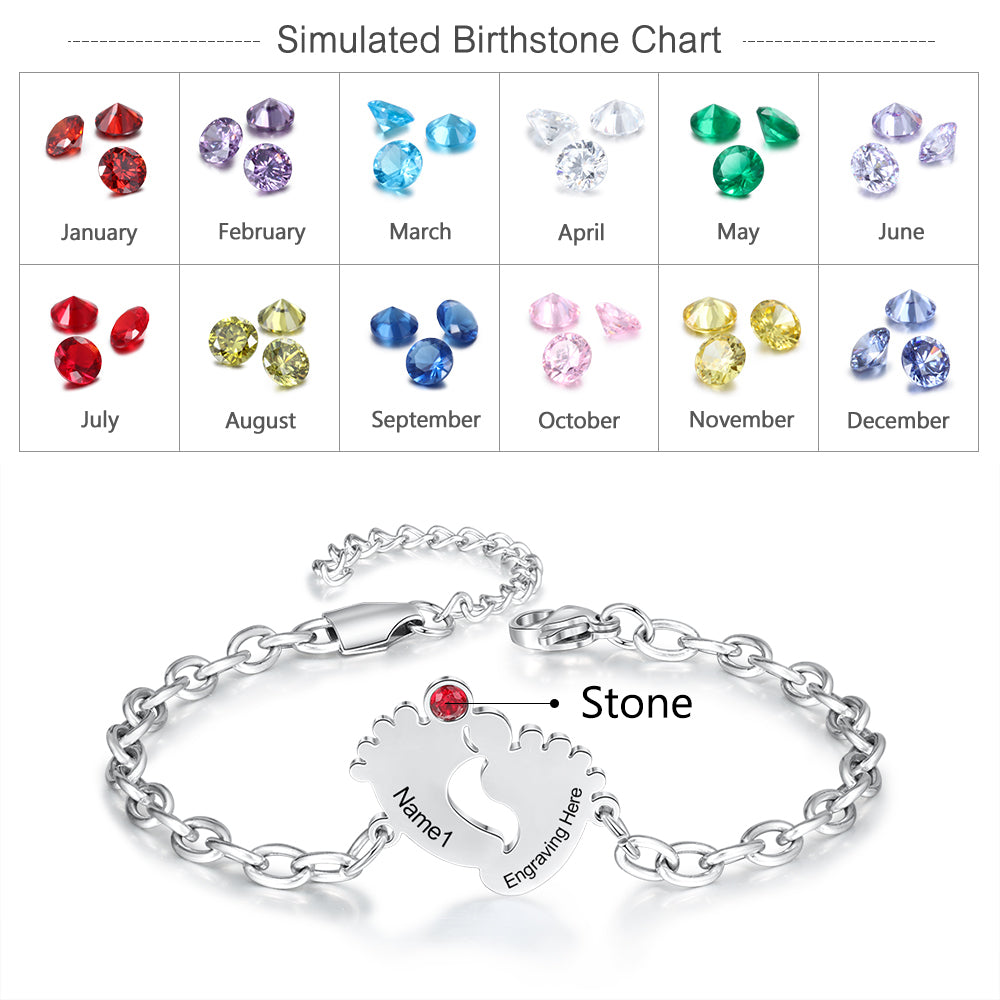 Stainless Steel Baby Feet Bracelet