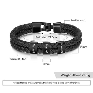 Custom Stainless Steal Leather Bracelet