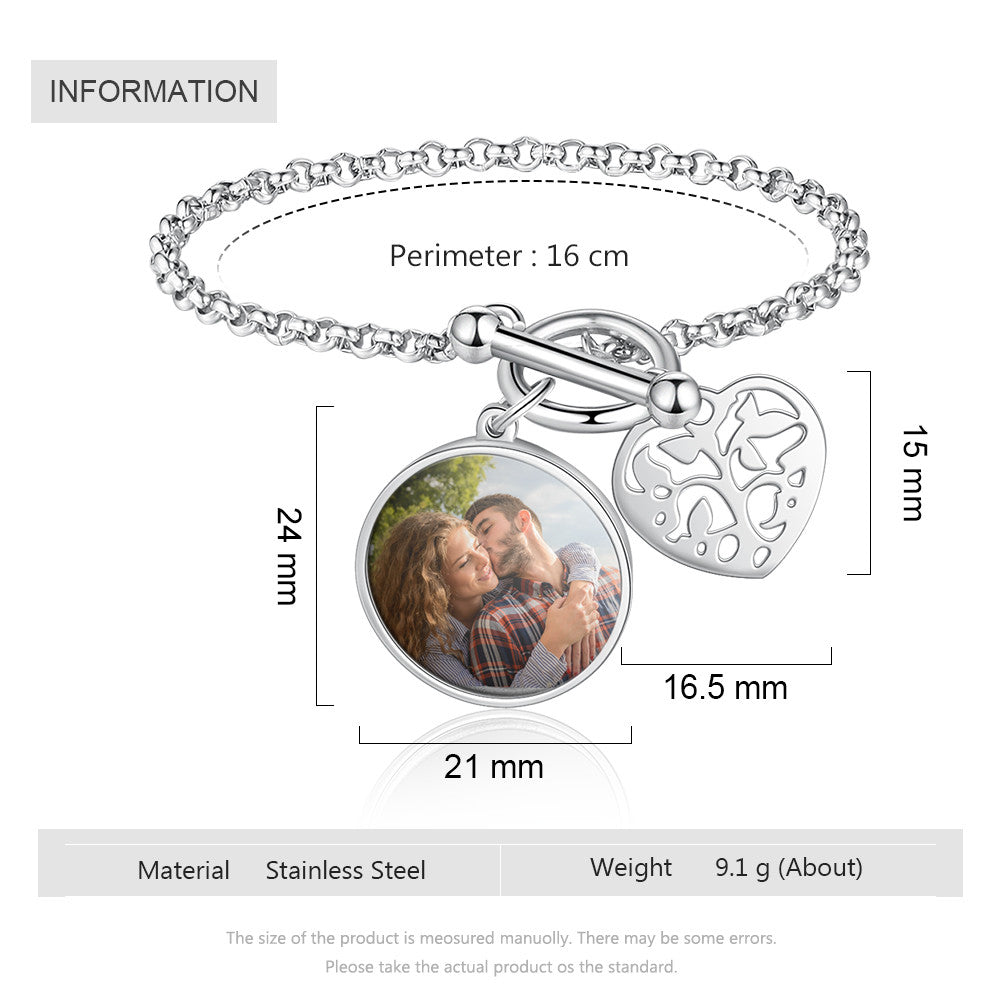 Stainless Steel Personalized Photo Bracelet