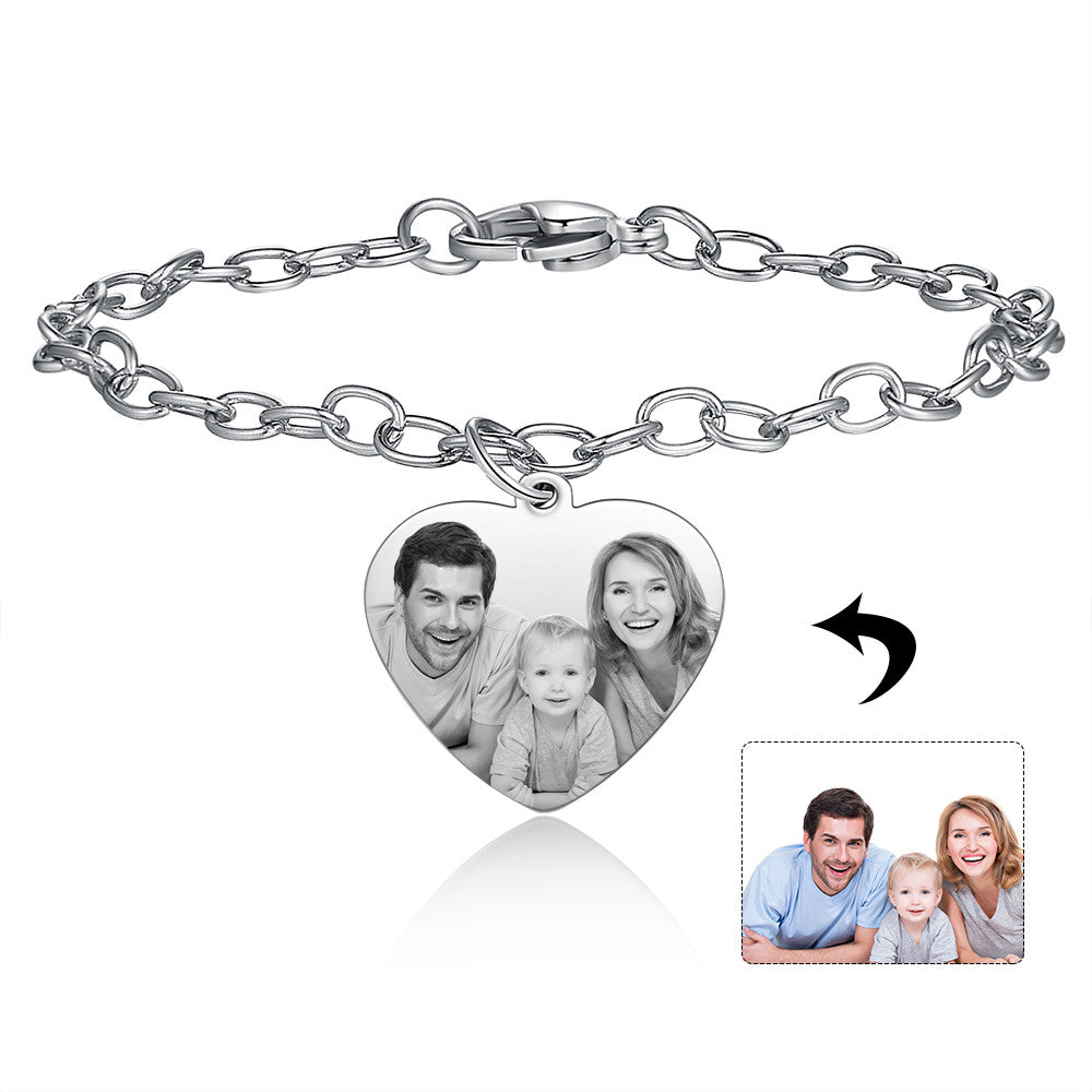 Stainless Steel Personalized Photo Bracelet