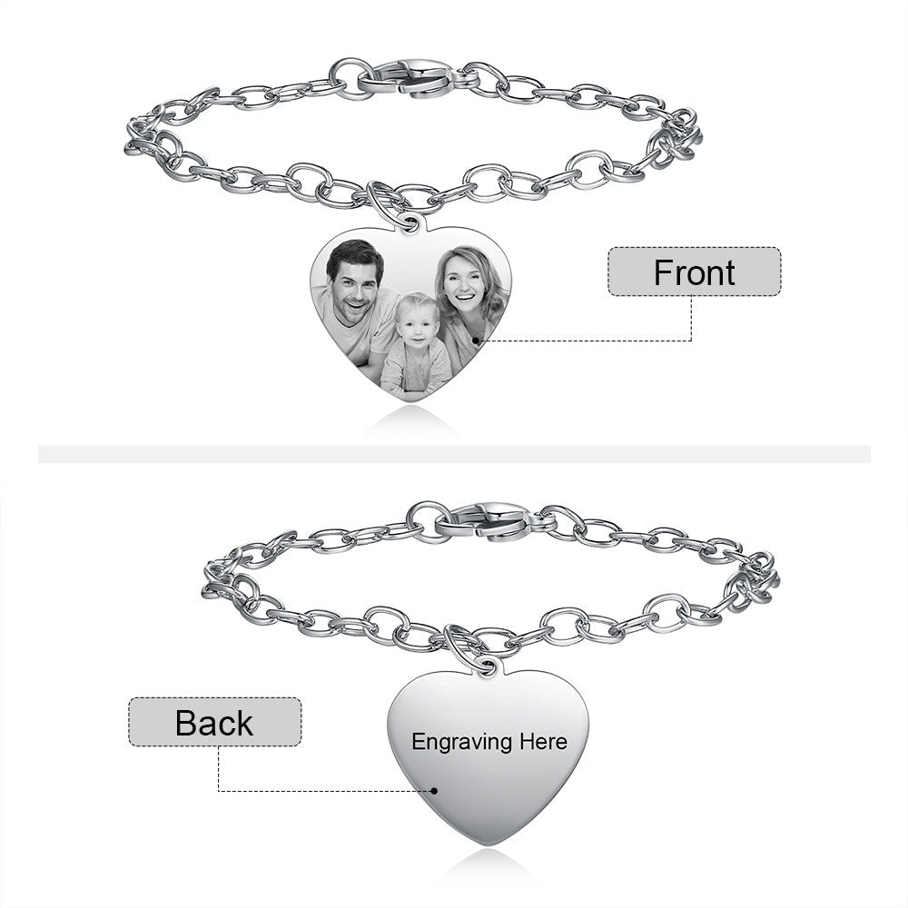 Stainless Steel Personalized Photo Bracelet
