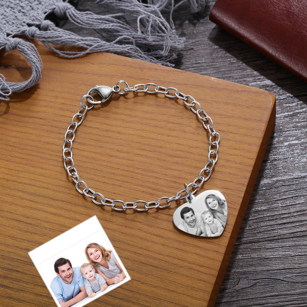 Stainless Steel Personalized Photo Bracelet