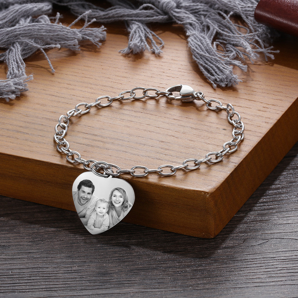 Stainless Steel Personalized Photo Bracelet