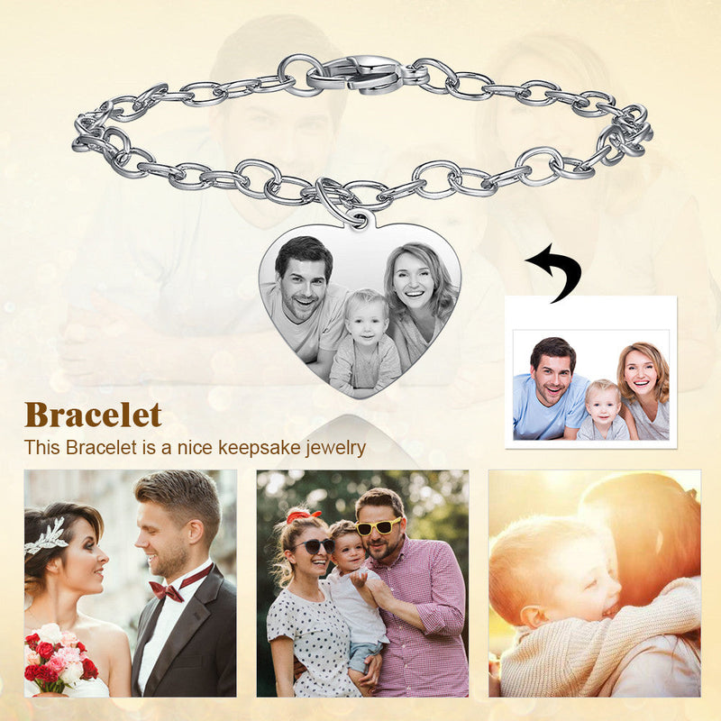 Stainless Steel Personalized Photo Bracelet