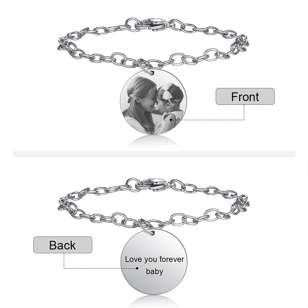 Stainless Steel Customized Photo Bracelet