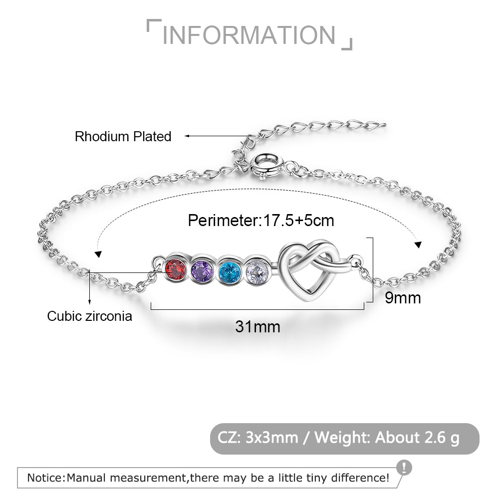 Best Product Birthstone Rhodium Plated Bracelet
