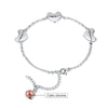 Engraved Stainless Steel Birthstone Heart Charm Bracelet