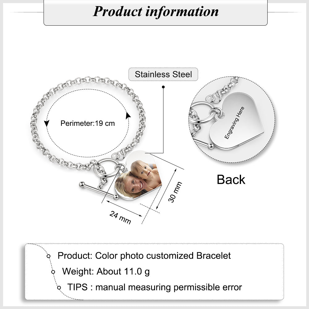 Personalized Stainless Steel Photo Bracelet