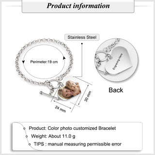 Personalized Stainless Steel Photo Bracelet