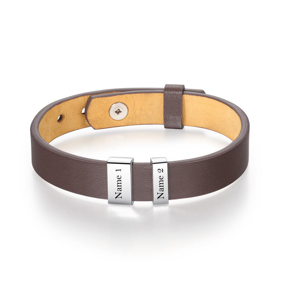 Flat Stainless Steel Leather Hand Strap