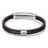 Stainless Steel Leather Bead Bracelet