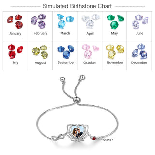 Copper Personalized Photo Flower Infinity Bracelet