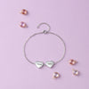 Stainless Steel Double Heart Shape Photo Bracelet