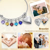 Birthstone & Engraved Stainless Steel Bracelet