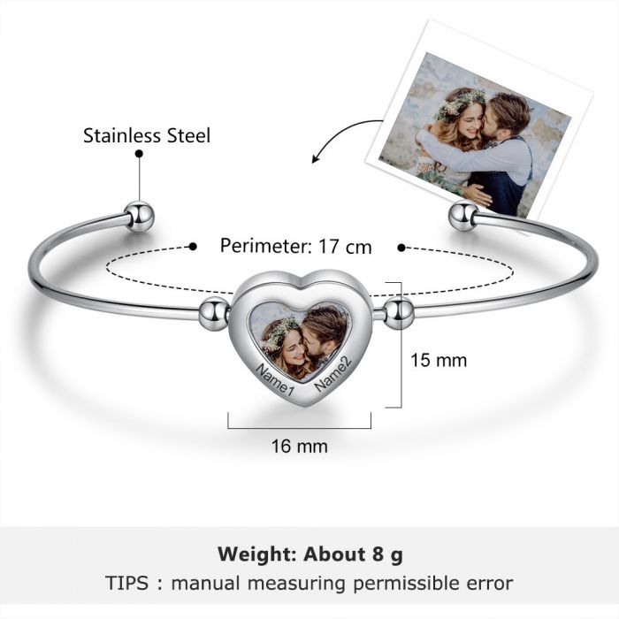 Personalized Stainless Steel Photo Bracelet