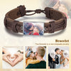 Personalized Stainless Steel Photo Leather Bracelet