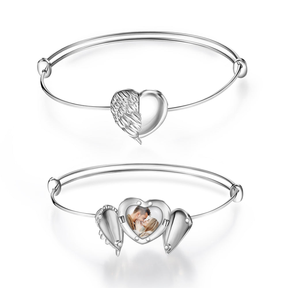 Personalized Photo Rhodium Plated Photo Bracelet