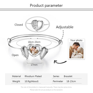 Personalized Photo Rhodium Plated Photo Bracelet