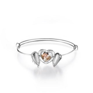 Personalized Photo Rhodium Plated Photo Bracelet