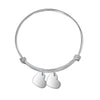 Personalized Stainless Steel Heart Bangle Bracelet