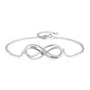 Birthstone & Engraved 925 Sterling Silver Bracelet