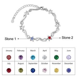 Rhodium Plated Birthstone Bracelet