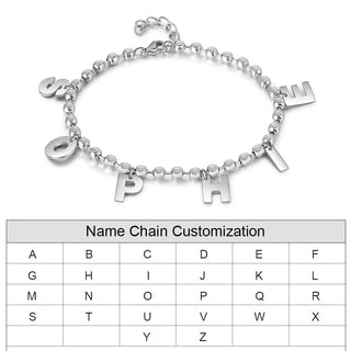 Personalized Stainless Steel Letter Bracelet