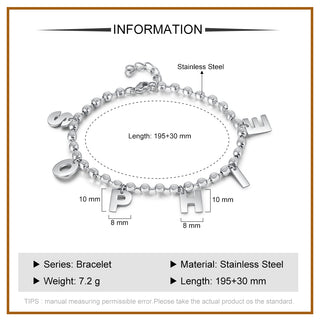 Personalized Stainless Steel Letter Bracelet