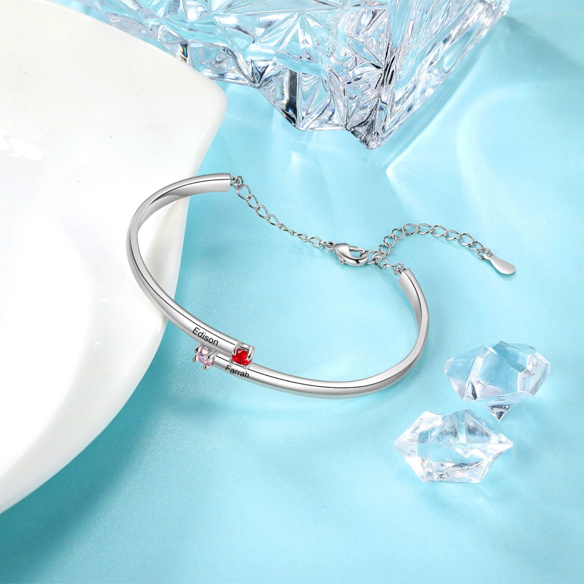 Rhodium Plated Bangle Bracelet
