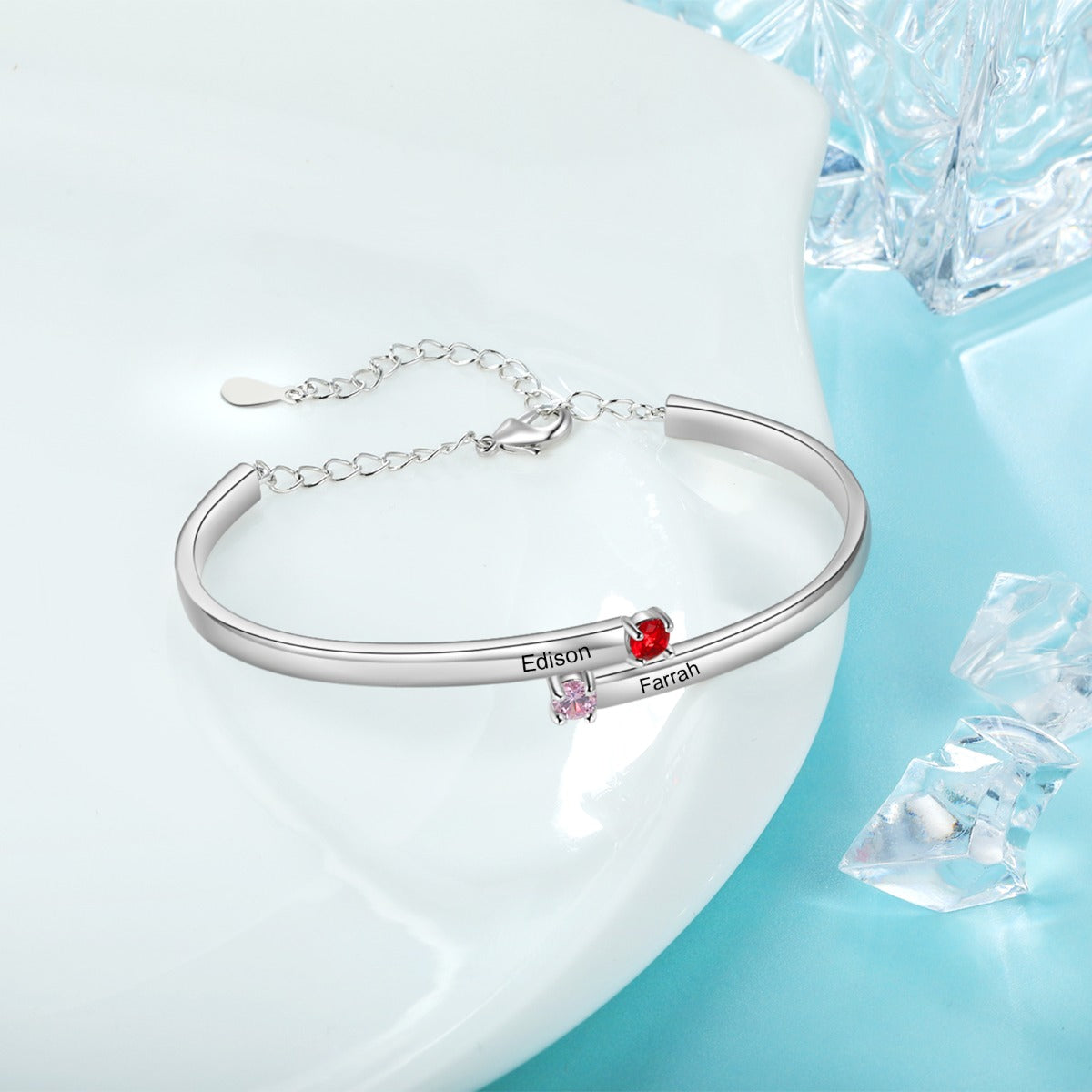 Rhodium Plated Bangle Bracelet