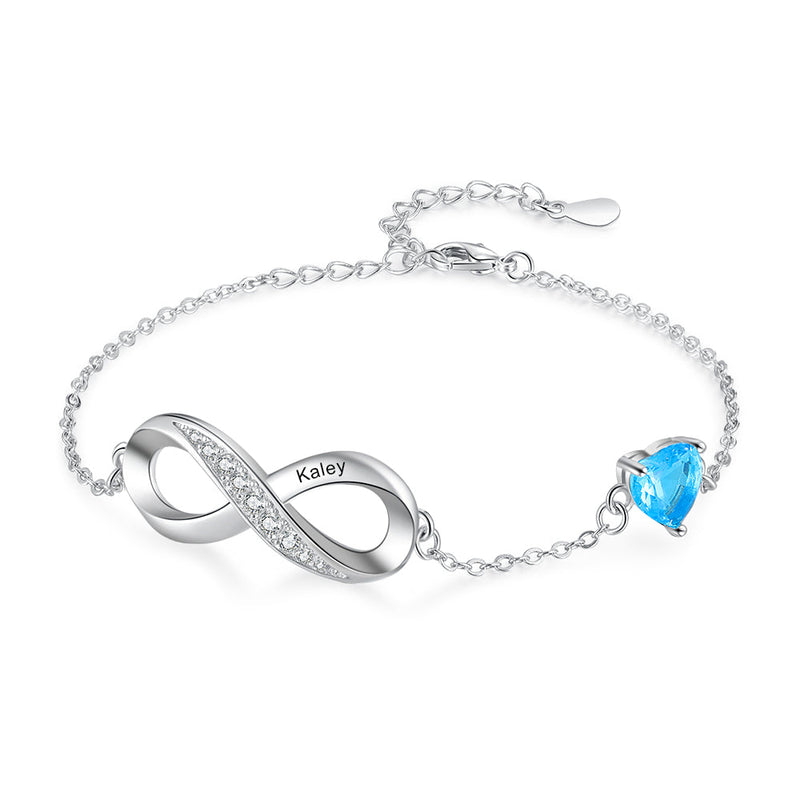 Personalized Birthtsone Infinity Bracelet