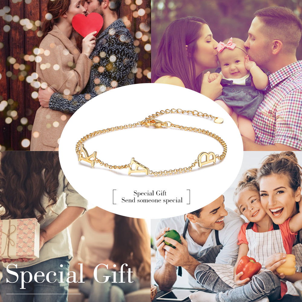 Personalized Rhodium Plated LetterBracelet